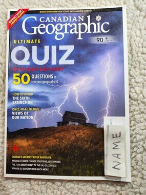 Canadian Geographic Magazine Quiz Weather Edition Single Issue 50 Questions